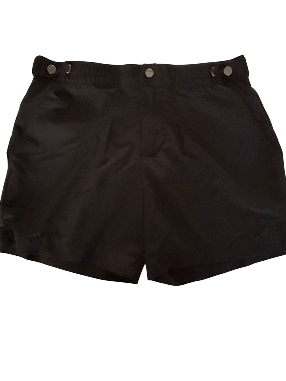 2EROS Men's Swim Shorts Black Elastic Waist Adjust Tabs Nylon Stretch Medium